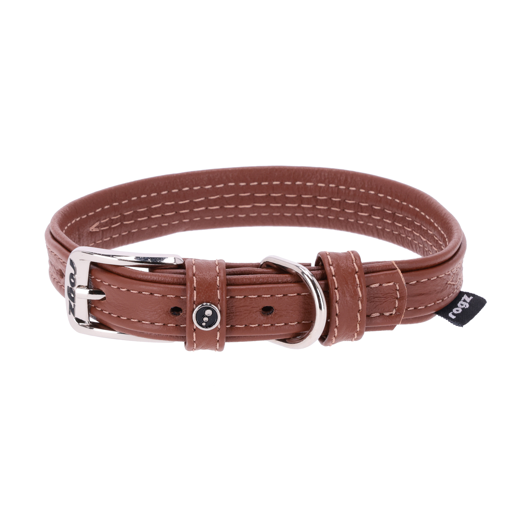 file rogz Hund Halsband 'Leather' braun XS – Bild 1