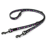 Freezack Hund Doppelführleine 'Asti Glow' schwarz/pink S