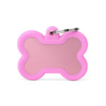 MyFamily Hund ID Tag 'Black Bone Alu' Pink
