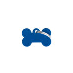 MyFamily Hund ID Tag 'Bone Aluminium' blau S