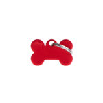 MyFamily Hund ID Tag 'Bone Aluminium' Rot S