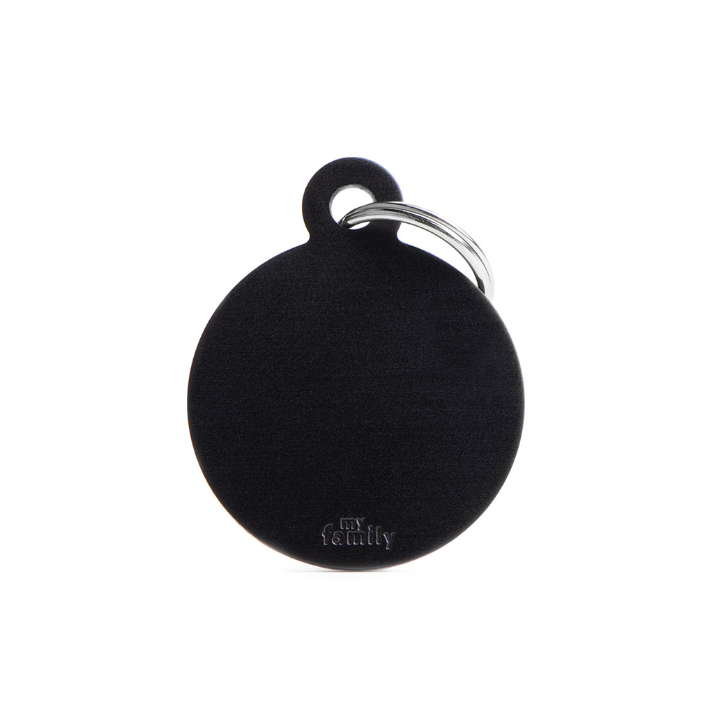 file MyFamily Hund ID Tag 'Round Aluminum' Schwarz S – Bild 1