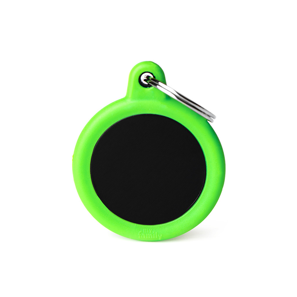 file MyFamily Hund ID Tag 'Black Circle Alu' Grün – Bild 1