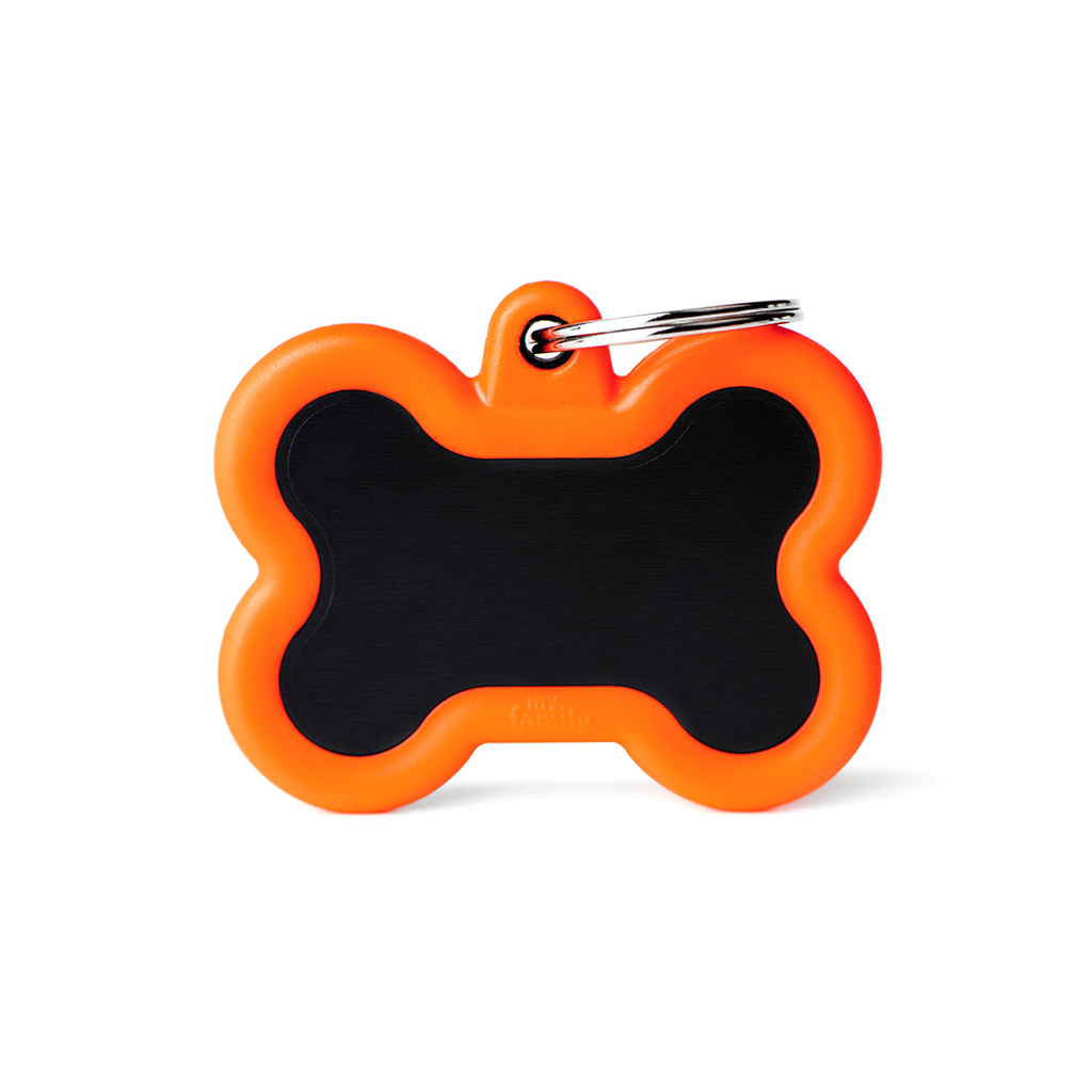 file MyFamily Hund ID Tag 'Black Bone Alu' Orange – Bild 1
