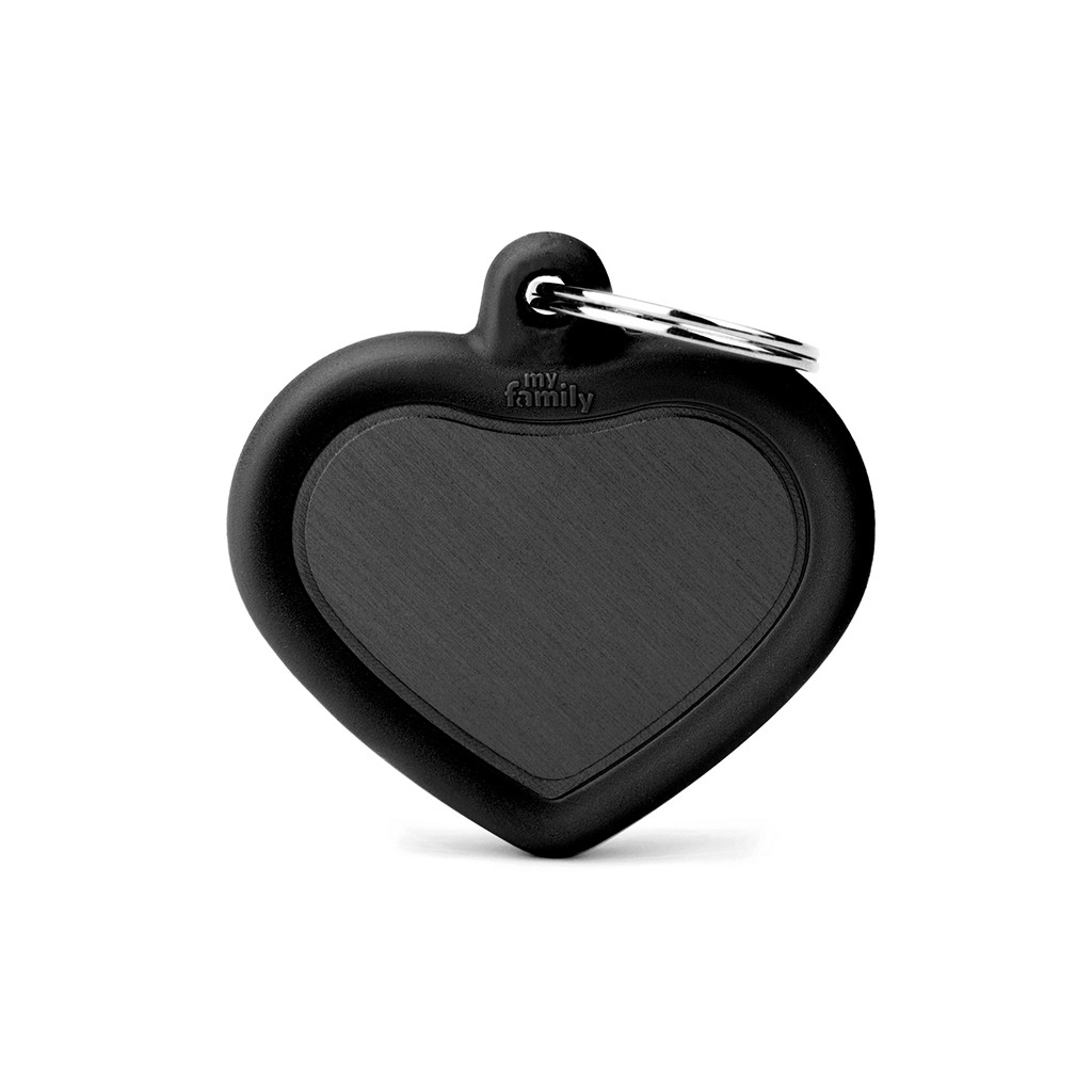 file MyFamily Hund ID Tag 'Black Heart Alu' Schwarz – Bild 1