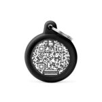MyFamily Hund ID Tag 'Black Alu mit Rand' Kreis Schwarz