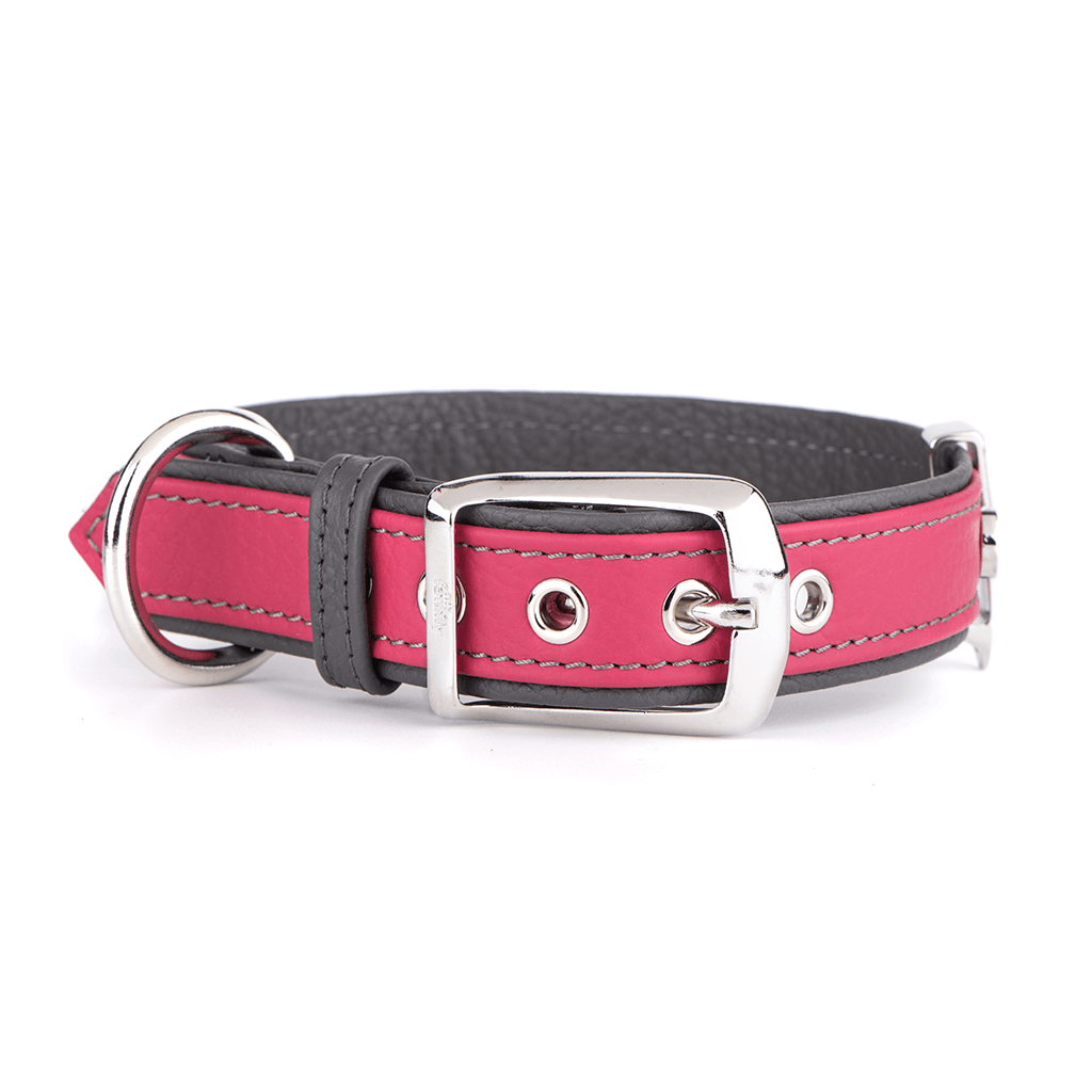 file MyFamily Hund Halsband 'Firenze Vitello' Leder Fuchsia – Bild 1